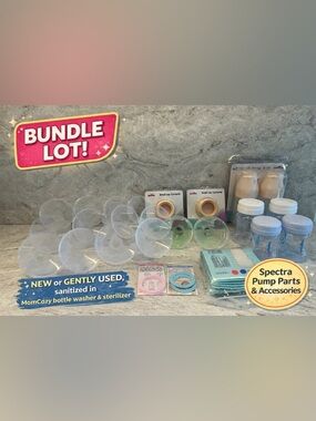 Spectra Pump Parts Bundle LOT + Bottles & Accessories (Multiple Sizes, Clean!)